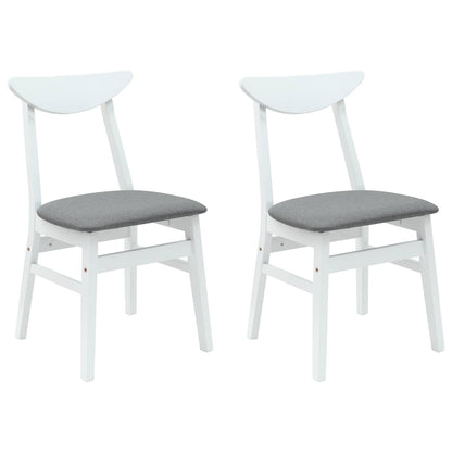 Eettafelstoelen 2 pcs Wit 42 x 47.5 x 81 cm Massief Rubberhout