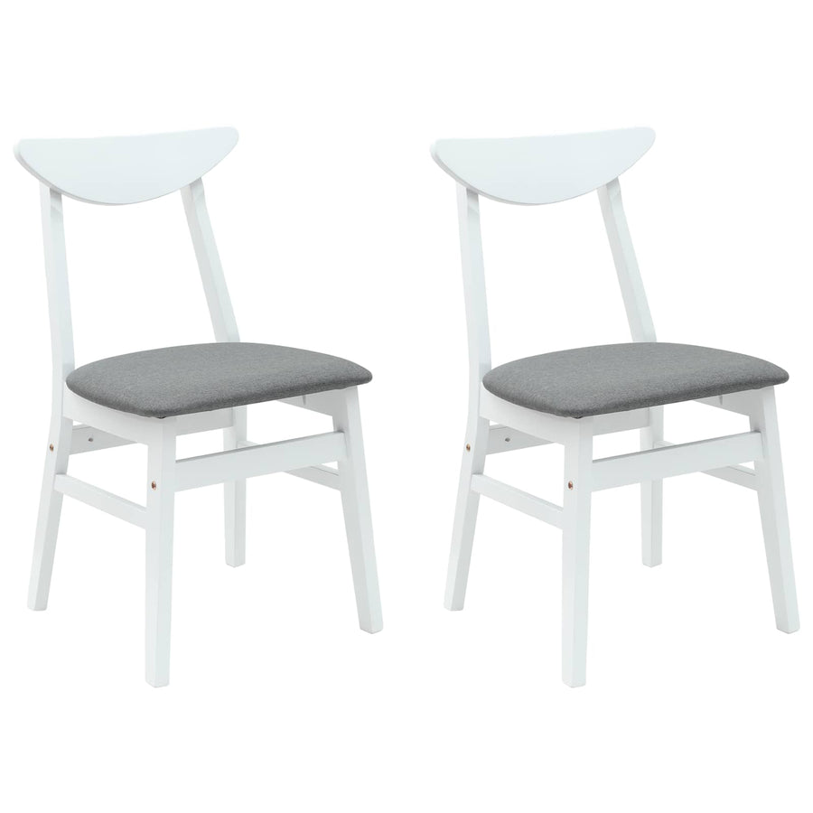 Eettafelstoelen 2 pcs Wit 42 x 47.5 x 81 cm Massief Rubberhout