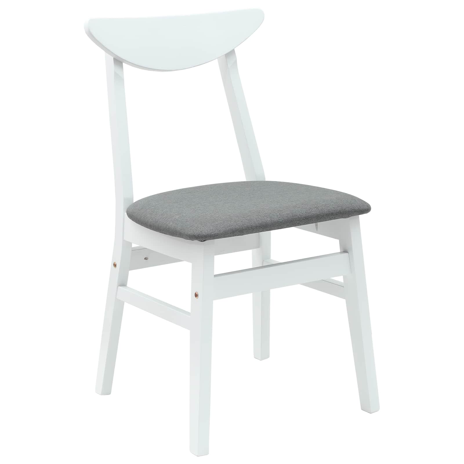 Eettafelstoelen 2 pcs Wit 42 x 47.5 x 81 cm Massief Rubberhout