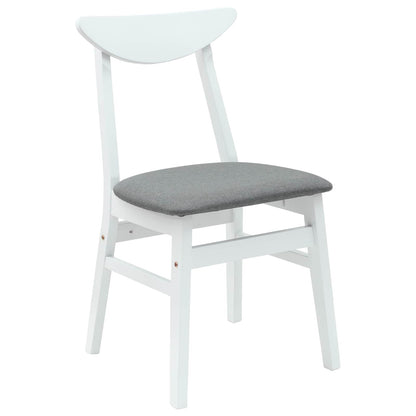 Eettafelstoelen 2 pcs Wit 42 x 47.5 x 81 cm Massief Rubberhout