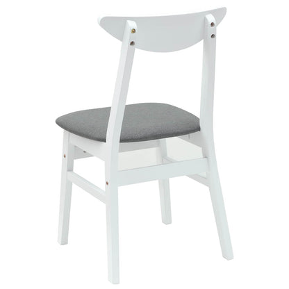 Eettafelstoelen 2 pcs Wit 42 x 47.5 x 81 cm Massief Rubberhout