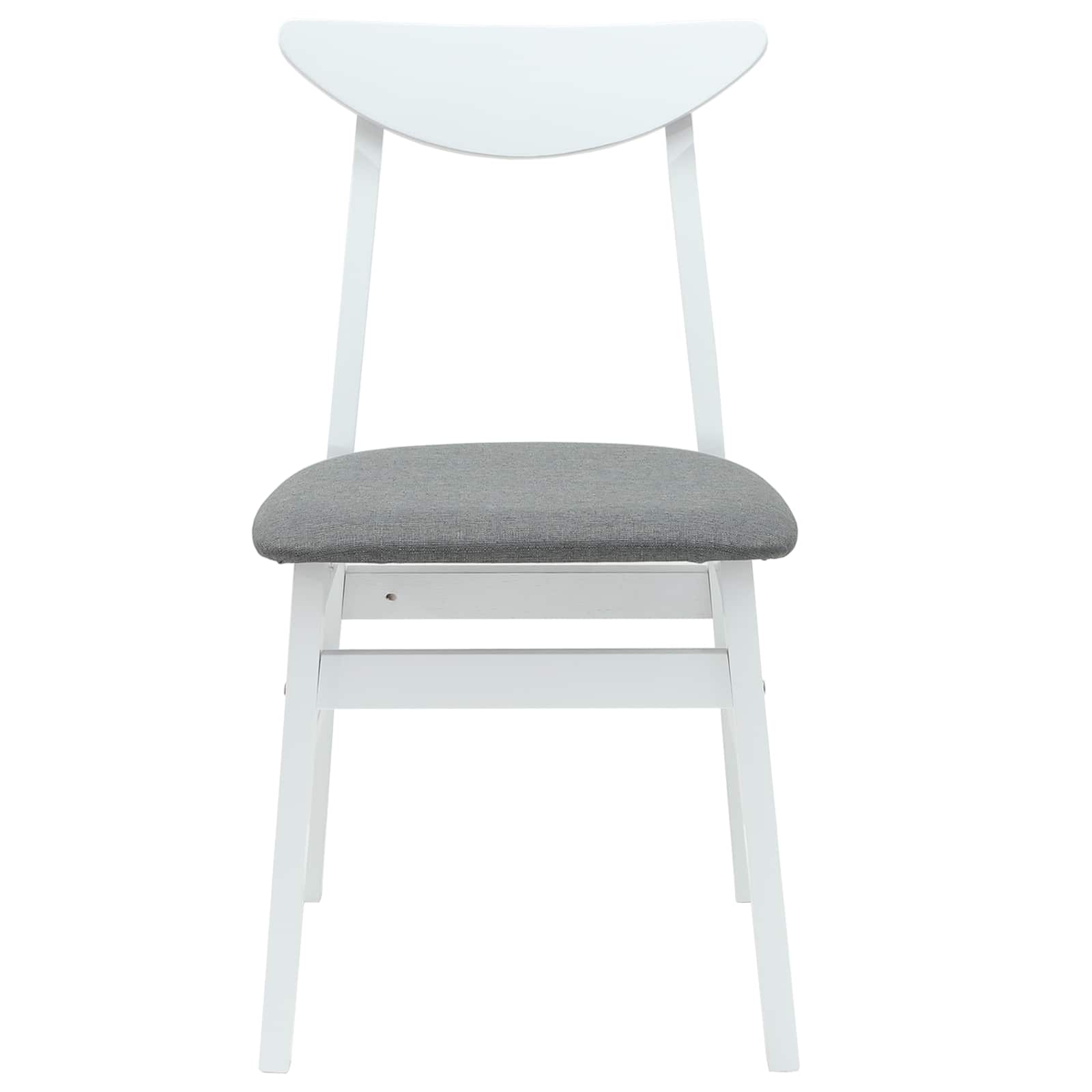 Eettafelstoelen 2 pcs Wit 42 x 47.5 x 81 cm Massief Rubberhout