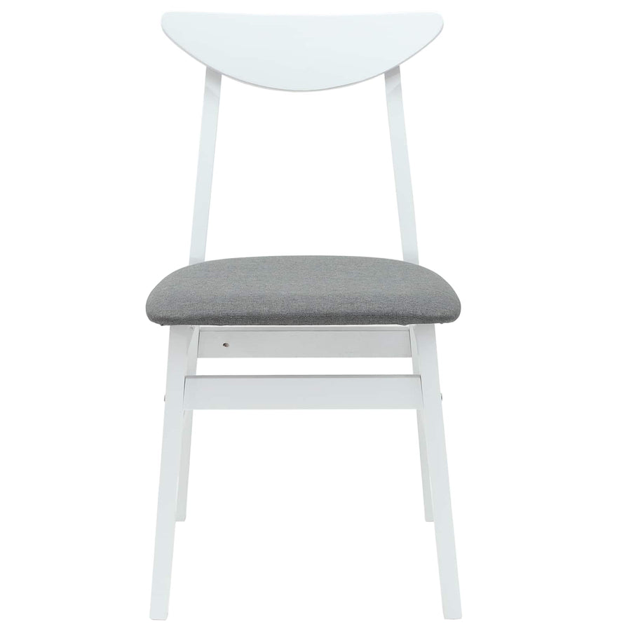 Eettafelstoelen 2 pcs Wit 42 x 47.5 x 81 cm Massief Rubberhout