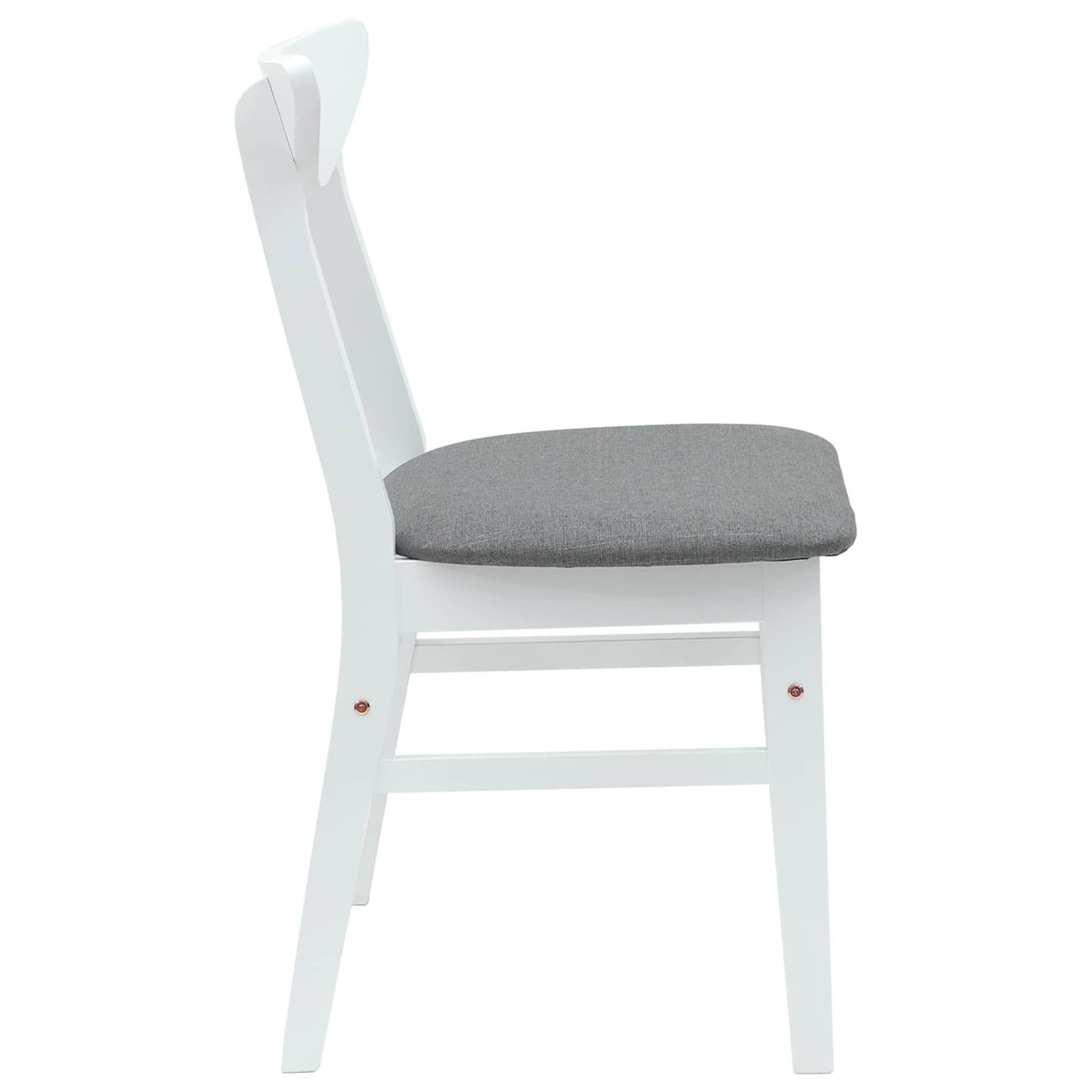 Eettafelstoelen 2 pcs Wit 42 x 47.5 x 81 cm Massief Rubberhout