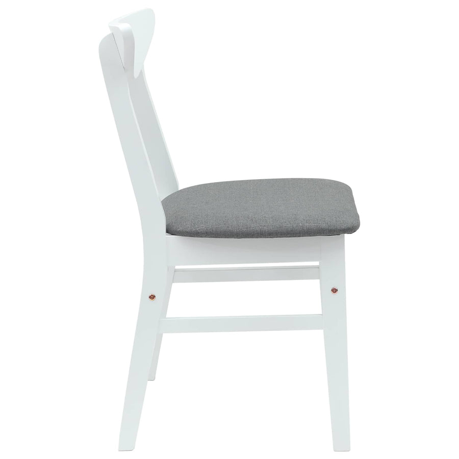 Eettafelstoelen 2 pcs Wit 42 x 47.5 x 81 cm Massief Rubberhout