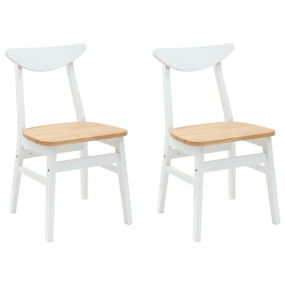 Eettafelstoelen 2 pcs Wit 42 x 47.5 x 81 cm Massief Rubberhout