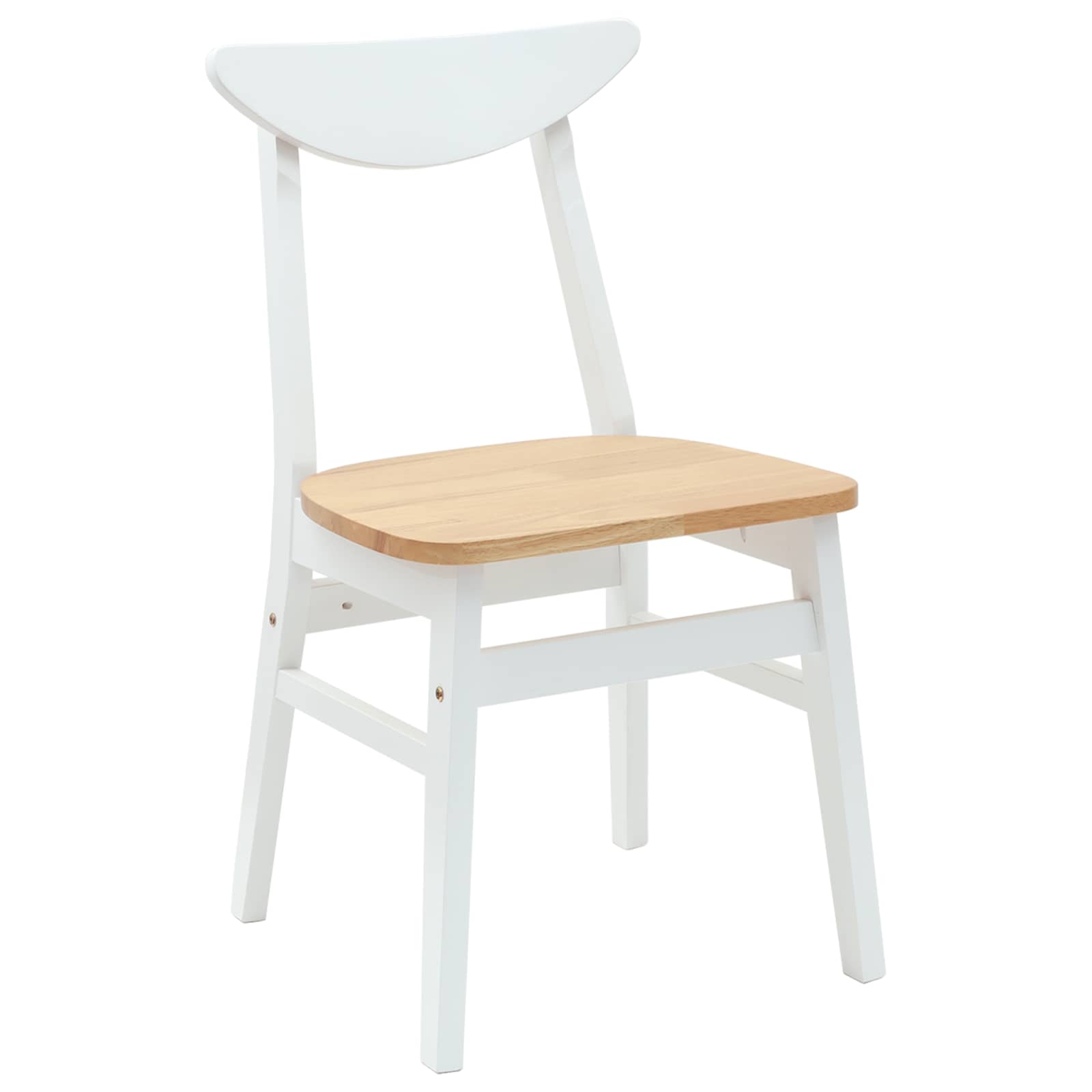 Eettafelstoelen 2 pcs Wit 42 x 47.5 x 81 cm Massief Rubberhout