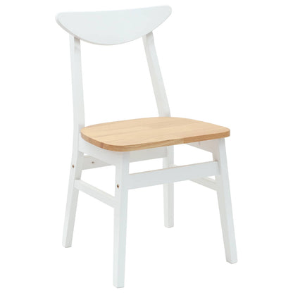 Eettafelstoelen 2 pcs Wit 42 x 47.5 x 81 cm Massief Rubberhout