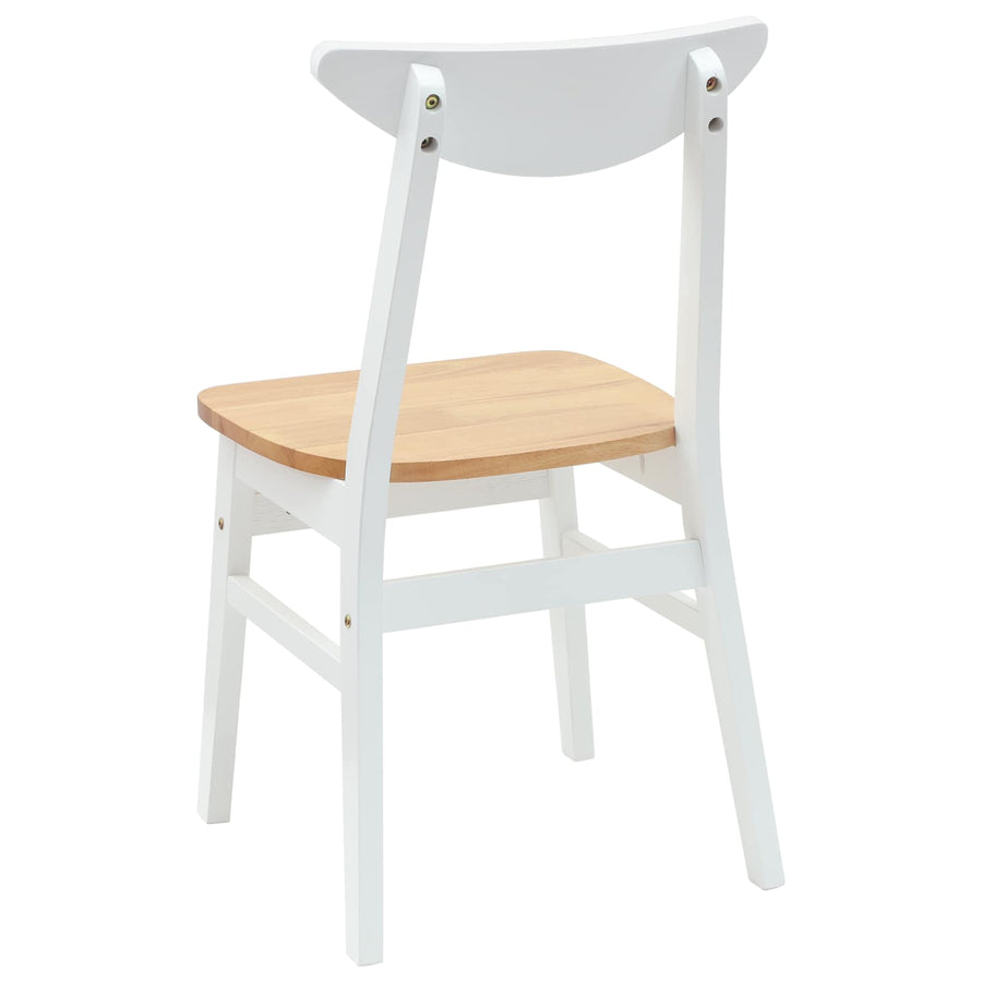 Eettafelstoelen 2 pcs Wit 42 x 47.5 x 81 cm Massief Rubberhout