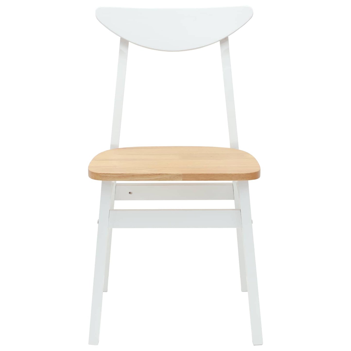 Eettafelstoelen 2 pcs Wit 42 x 47.5 x 81 cm Massief Rubberhout