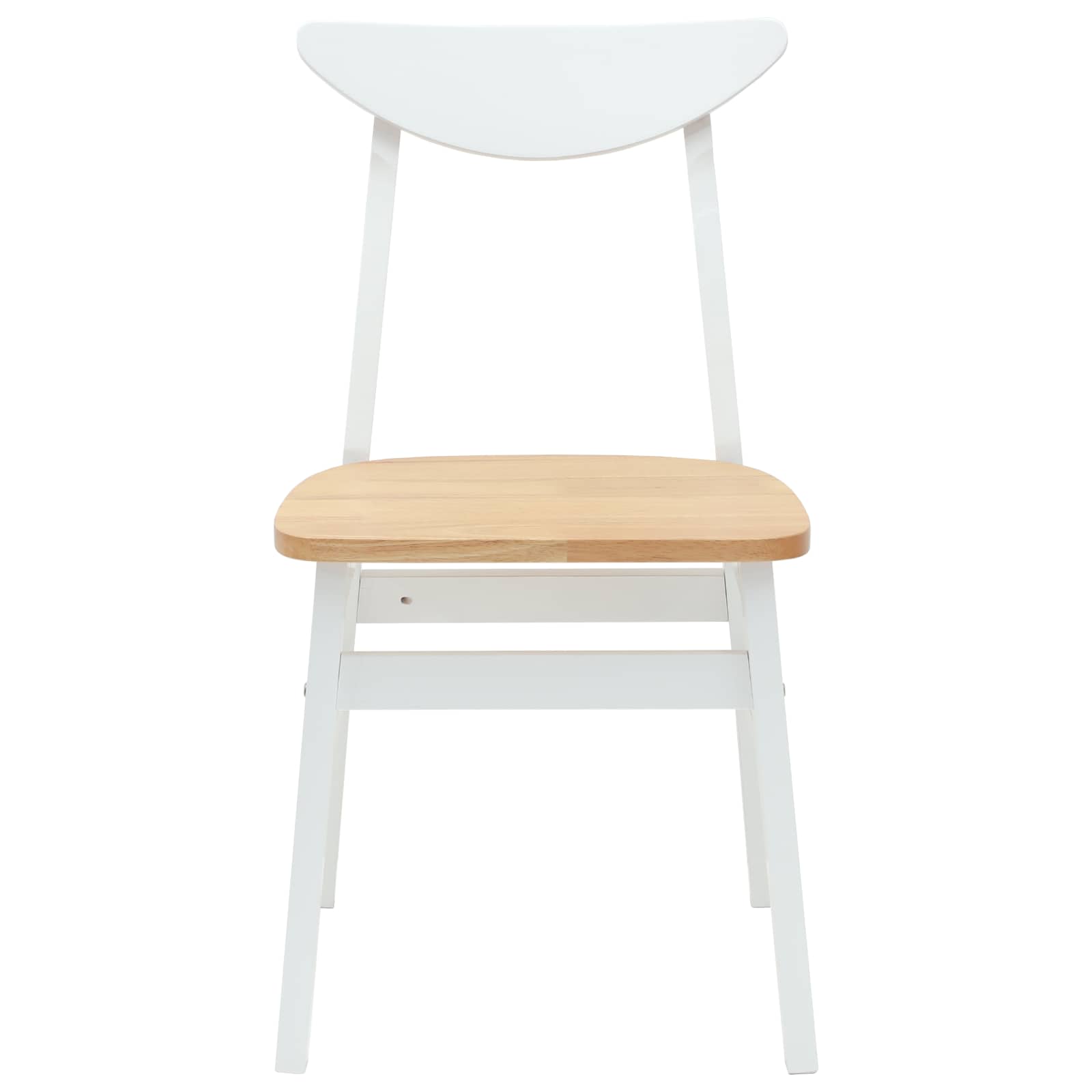Eettafelstoelen 2 pcs Wit 42 x 47.5 x 81 cm Massief Rubberhout