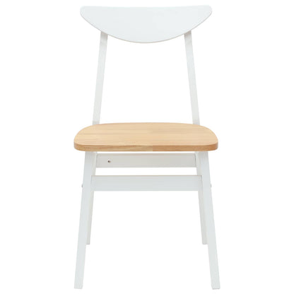 Eettafelstoelen 2 pcs Wit 42 x 47.5 x 81 cm Massief Rubberhout