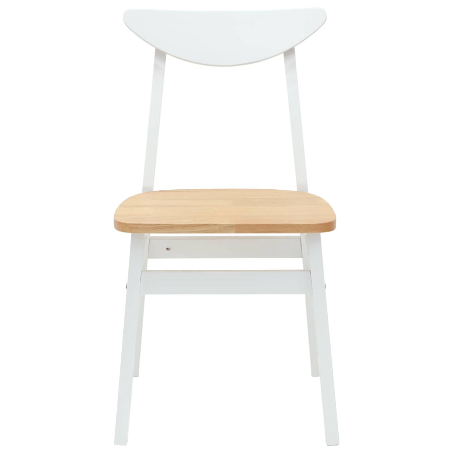 Eettafelstoelen 2 pcs Wit 42 x 47.5 x 81 cm Massief Rubberhout