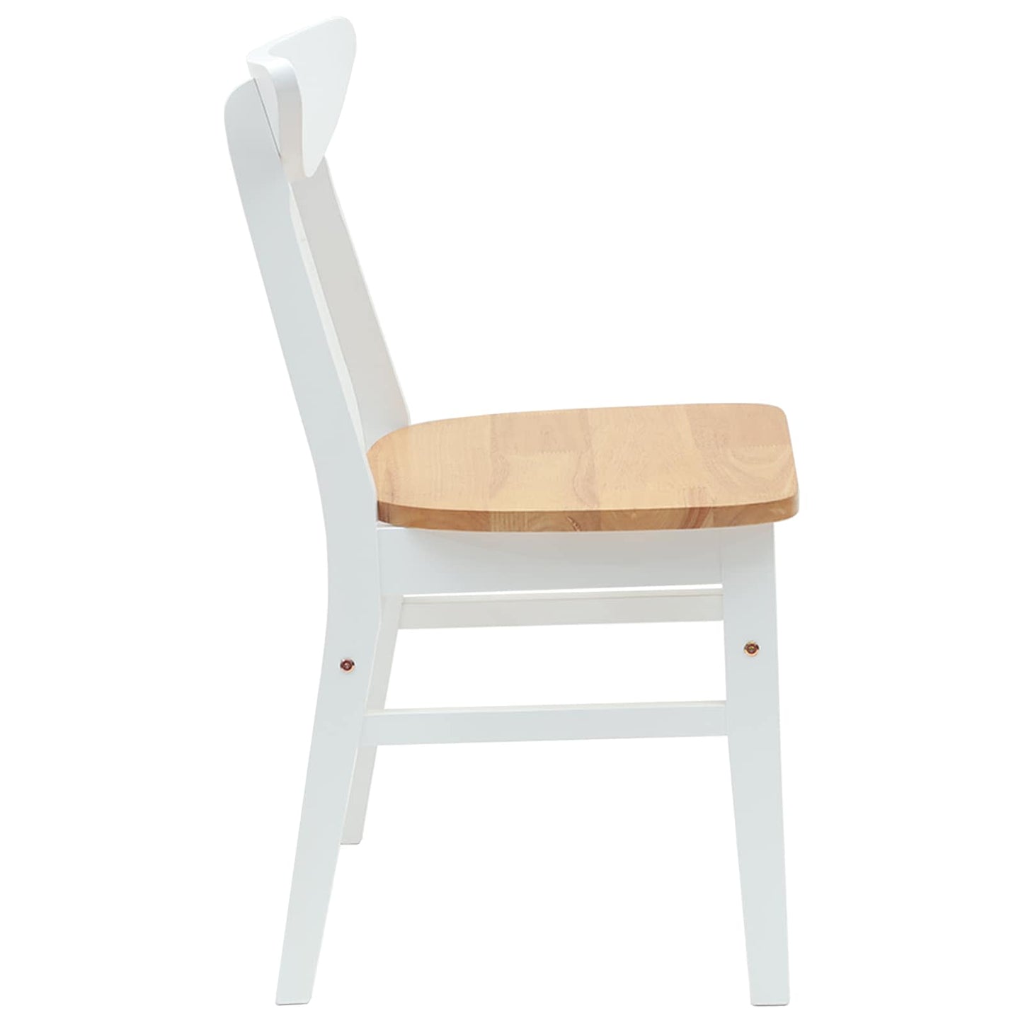 Eettafelstoelen 2 pcs Wit 42 x 47.5 x 81 cm Massief Rubberhout
