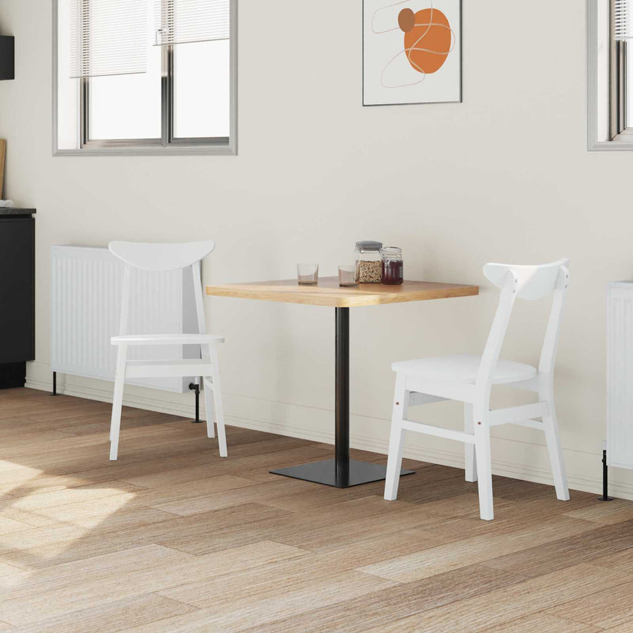Eettafelstoelen 2 pcs Wit 42 x 47.5 x 81 cm Massief Rubberhout