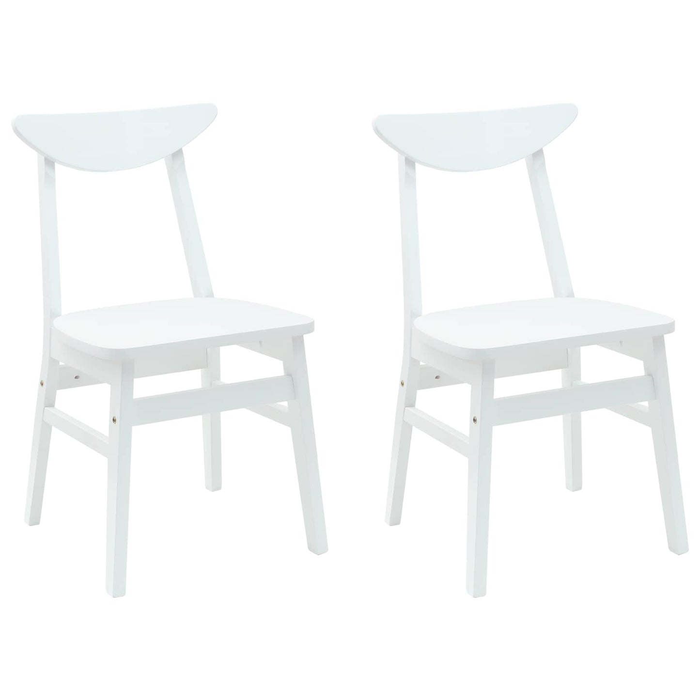 Eettafelstoelen 2 pcs Wit 42 x 47.5 x 81 cm Massief Rubberhout