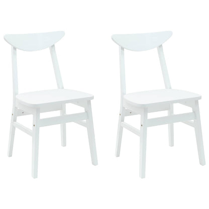 Eettafelstoelen 2 pcs Wit 42 x 47.5 x 81 cm Massief Rubberhout