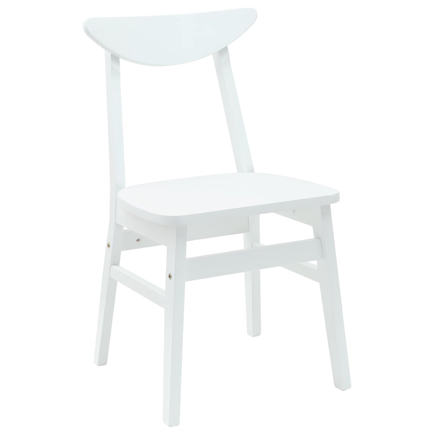 Eettafelstoelen 2 pcs Wit 42 x 47.5 x 81 cm Massief Rubberhout
