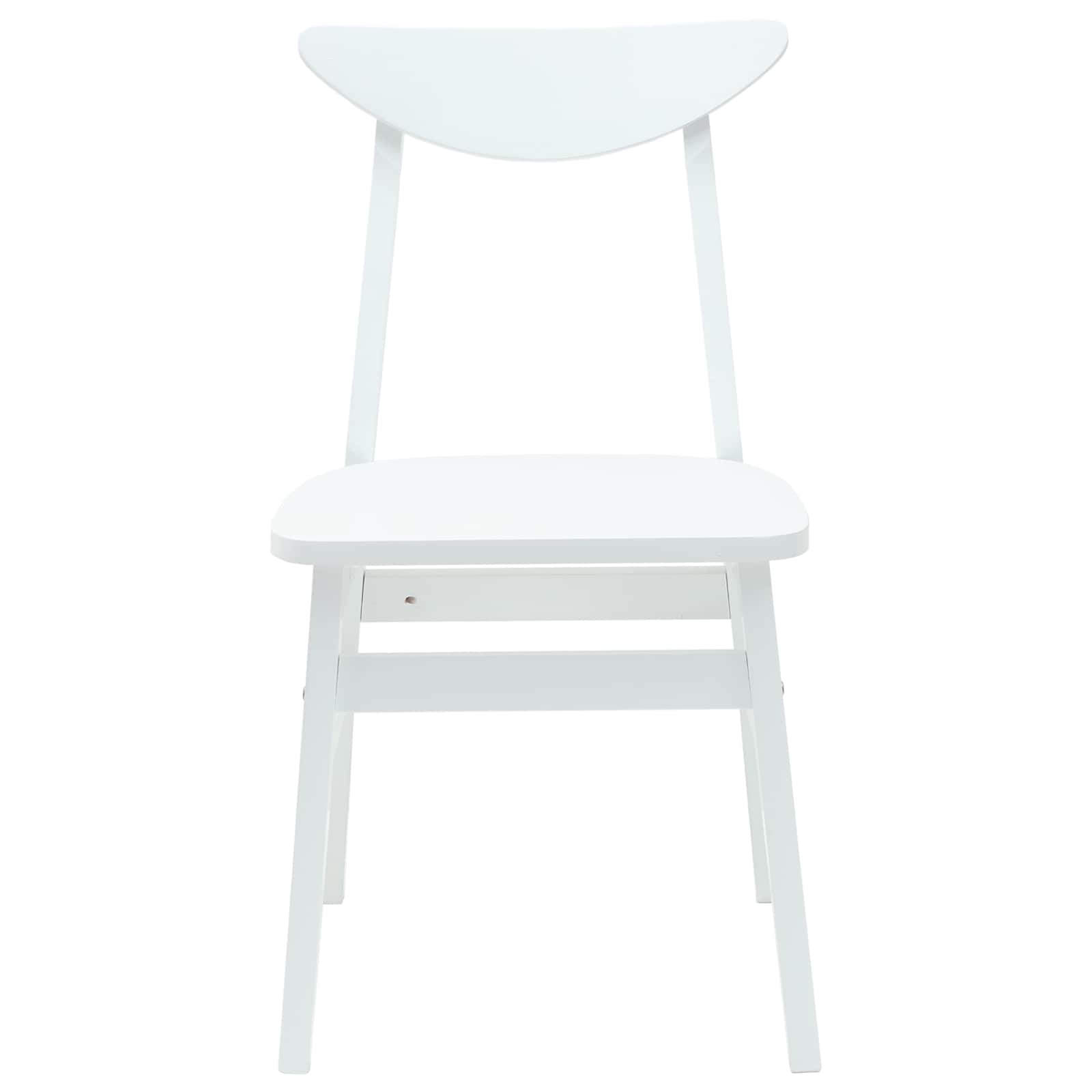 Eettafelstoelen 2 pcs Wit 42 x 47.5 x 81 cm Massief Rubberhout