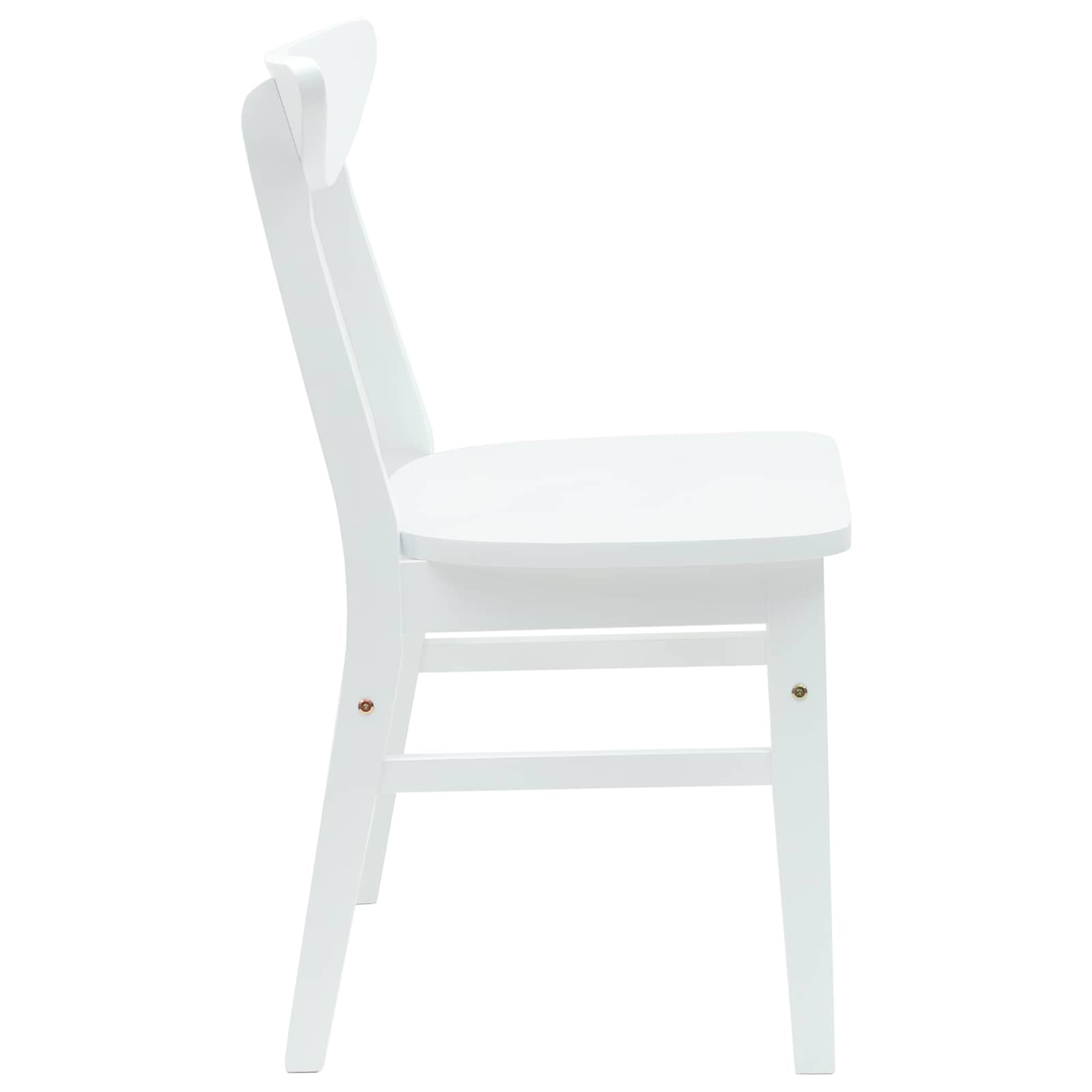 Eettafelstoelen 2 pcs Wit 42 x 47.5 x 81 cm Massief Rubberhout