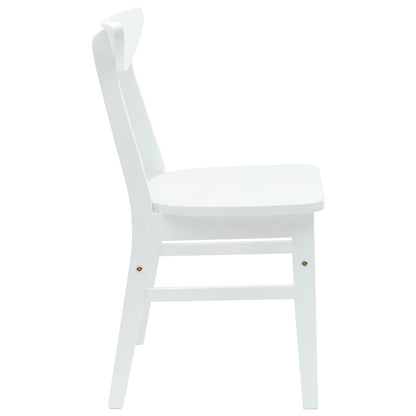 Eettafelstoelen 2 pcs Wit 42 x 47.5 x 81 cm Massief Rubberhout