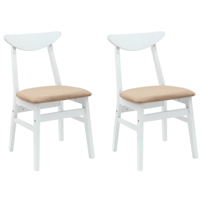 Eettafelstoelen 2 pcs Wit 42 x 47.5 x 81 cm Massief Rubberhout