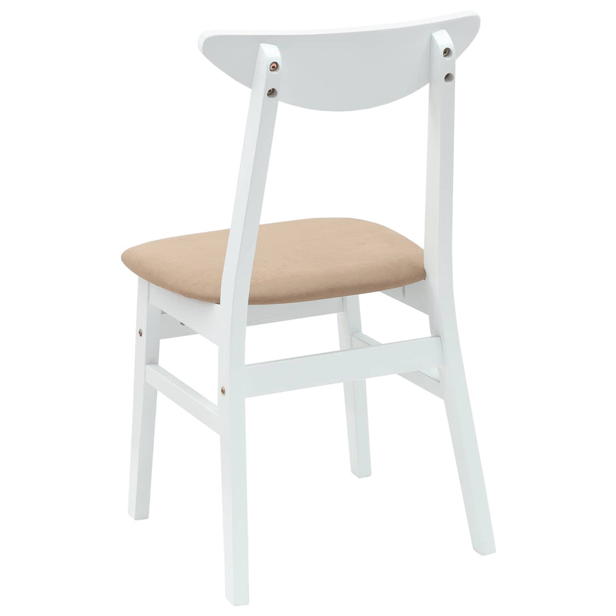 Eettafelstoelen 2 pcs Wit 42 x 47.5 x 81 cm Massief Rubberhout