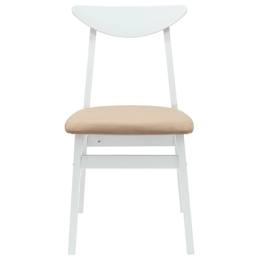 Eettafelstoelen 2 pcs Wit 42 x 47.5 x 81 cm Massief Rubberhout