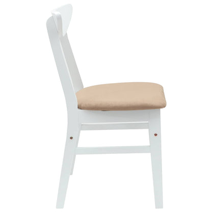 Eettafelstoelen 2 pcs Wit 42 x 47.5 x 81 cm Massief Rubberhout
