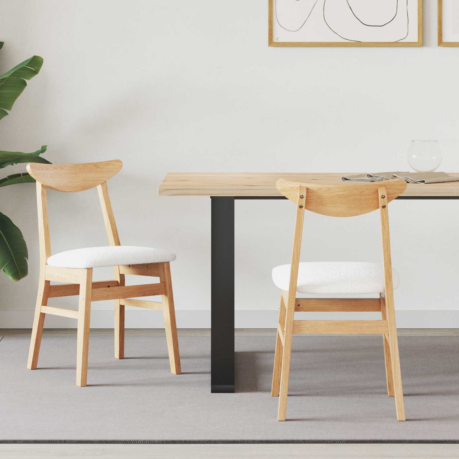 Eettafelstoelen 2 pcs Naturel 42 x 47.5 x 81 cm
