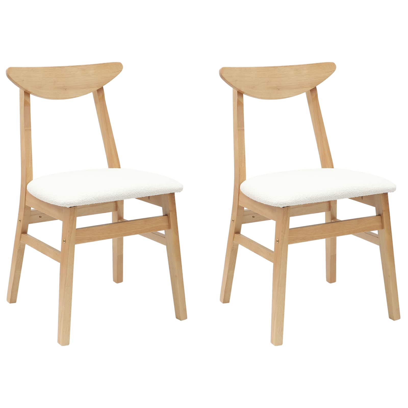 Eettafelstoelen 2 pcs Naturel 42 x 47.5 x 81 cm