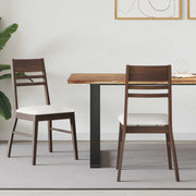 Eetkamerstoelen 2 stuks massief rubberhout licht bruin 43x54x89 cm