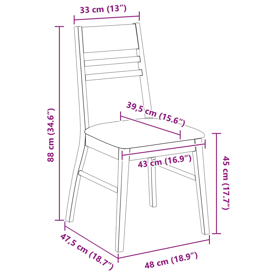 Eettafelstoelen 2 pcs Licht Bruin 43 x 54 x 89 cm