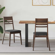 Eettafelstoelen 2 stuks massief rubberhout licht bruin 43x54x89 cm