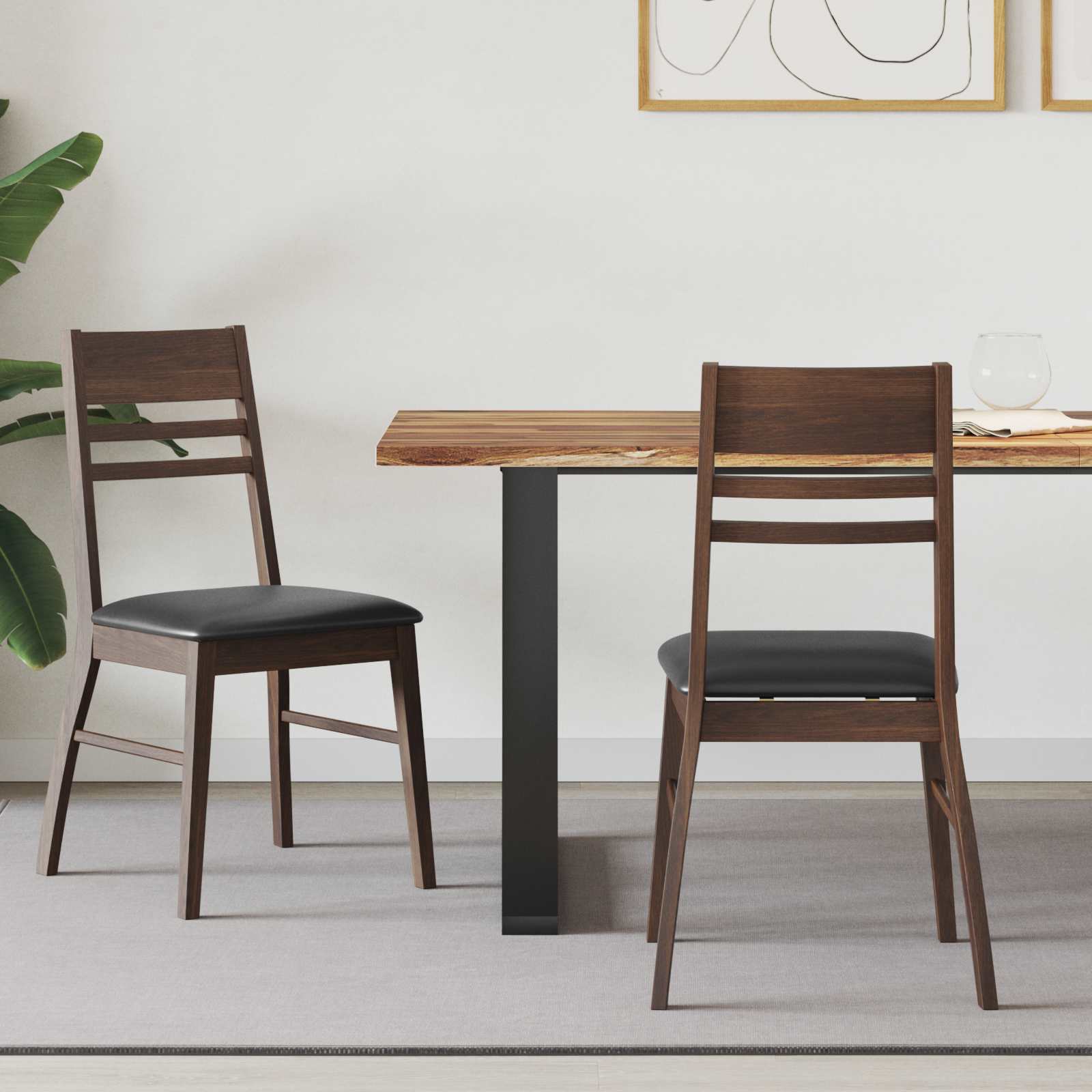 Eettafelstoelen 2 pcs Licht Bruin 43 x 54 x 89 cm