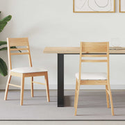 Eettafelstoelen 2 stuks massief rubberhout Naturel 43x54x89 cm
