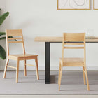 Eettafelstoelen 2 stuks massief rubberhout naturel 43x54x89 cm