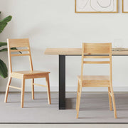 Eettafelstoelen 2 stuks massief rubberhout naturel 43x54x89 cm