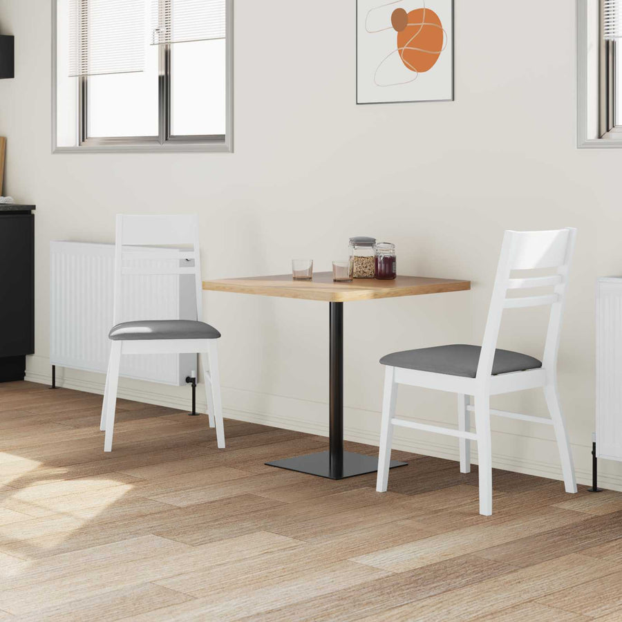 Eettafelstoelen 2 pcs Wit 43 x 54 x 89 cm Massief Rubberhout