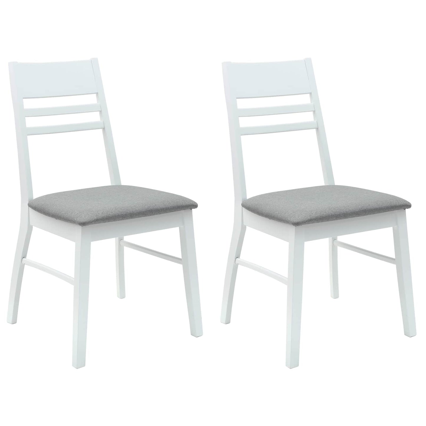 Eettafelstoelen 2 pcs Wit 43 x 54 x 89 cm Massief Rubberhout
