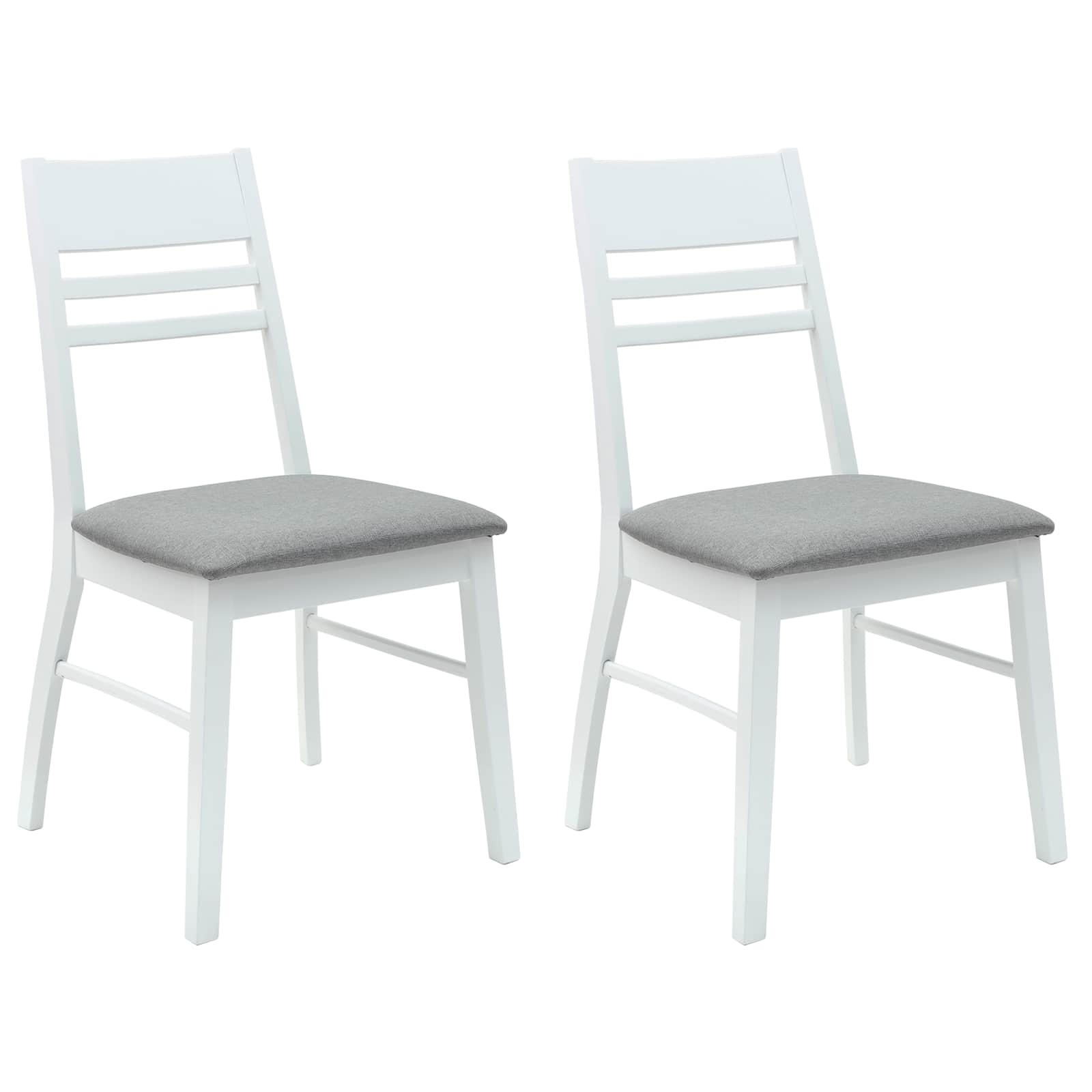 Eettafelstoelen 2 pcs Wit 43 x 54 x 89 cm Massief Rubberhout