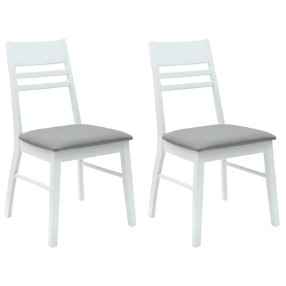 Eettafelstoelen 2 pcs Wit 43 x 54 x 89 cm Massief Rubberhout