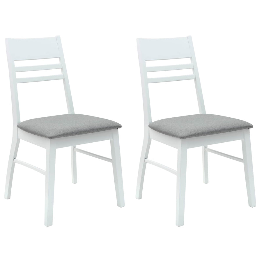 Eettafelstoelen 2 pcs Wit 43 x 54 x 89 cm Massief Rubberhout