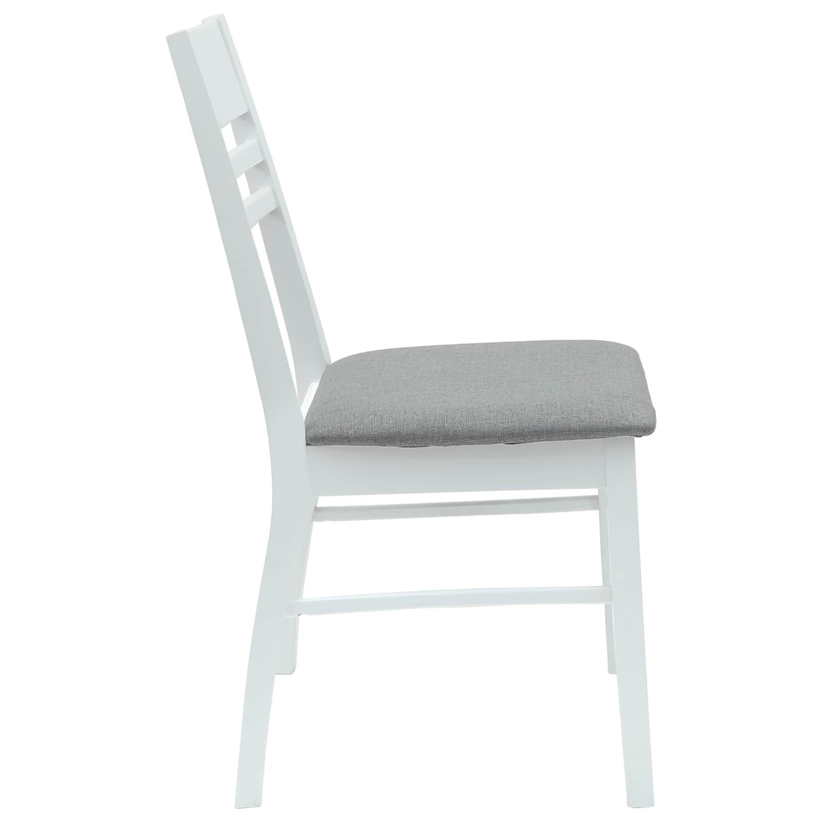 Eettafelstoelen 2 pcs Wit 43 x 54 x 89 cm Massief Rubberhout