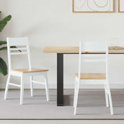 Eettafelstoelen 2 stuks wit massief rubberhout 43x54x89 cm