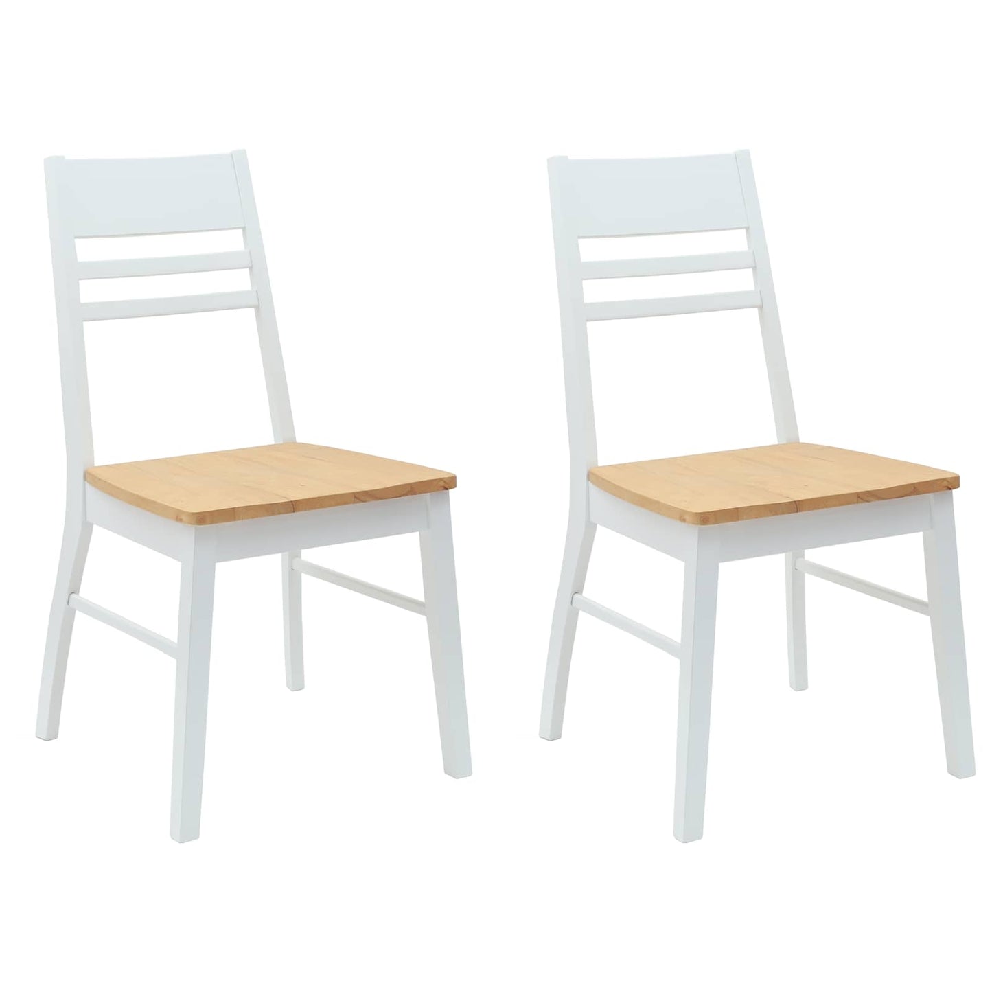 Eettafelstoelen 2 pcs Wit 43 x 54 x 89 cm Massief Rubberhout