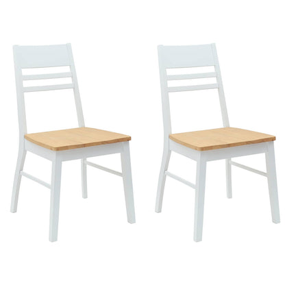Eettafelstoelen 2 pcs Wit 43 x 54 x 89 cm Massief Rubberhout
