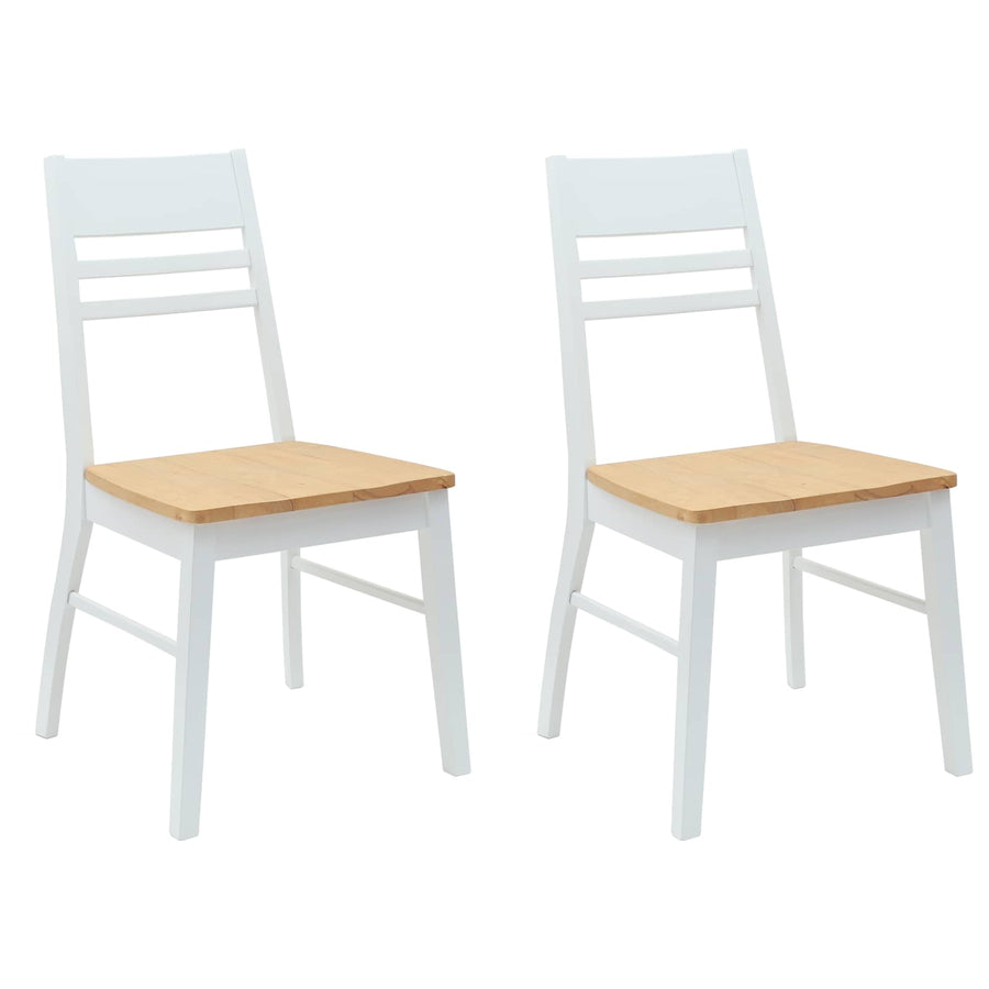 Eettafelstoelen 2 pcs Wit 43 x 54 x 89 cm Massief Rubberhout