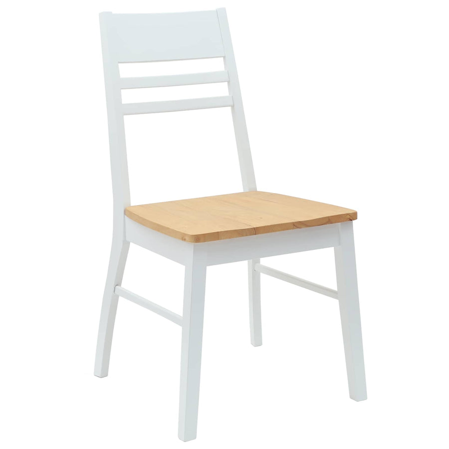 Eettafelstoelen 2 pcs Wit 43 x 54 x 89 cm Massief Rubberhout