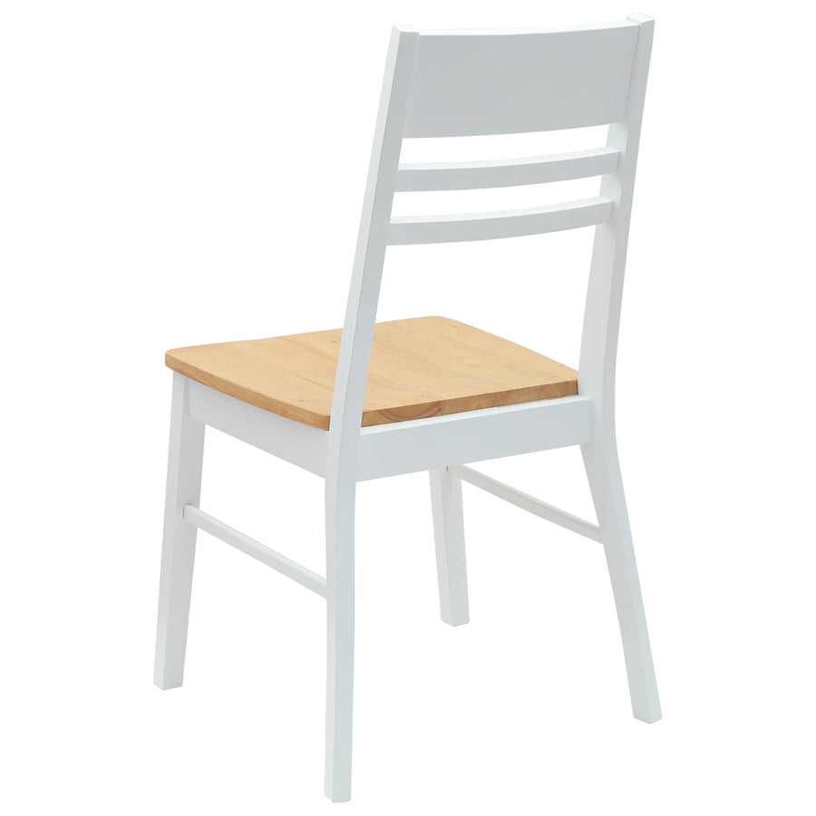 Eettafelstoelen 2 pcs Wit 43 x 54 x 89 cm Massief Rubberhout